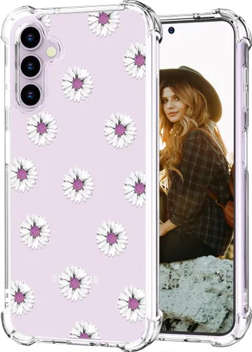 Miniatura 153 de Hungo Funda compatible con Samsung Galaxy S23 con diseño floral y bonito diseño transparente, femenino para mujeres y niñas, con hermoso clavel