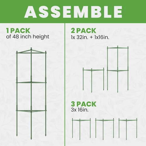 Miniatura 6 de Jaula de tomate – Estacas grandes de enrejado y estructuras de soporte para plantas para verduras y plantas trepadoras – Jaulas altas para tomate