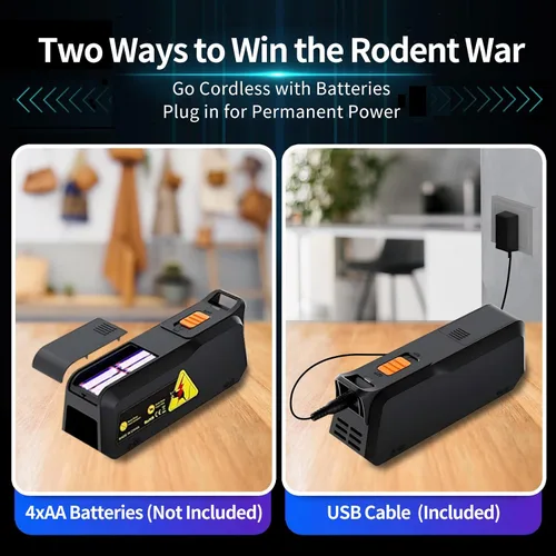 Miniatura 3 de Paquete de 2 Trampas Electrónicas para Ratones, Trampa Eléctrica Eficaz para Ratones Zapper con Diseño Seguro para Mascotas y Eliminación sin