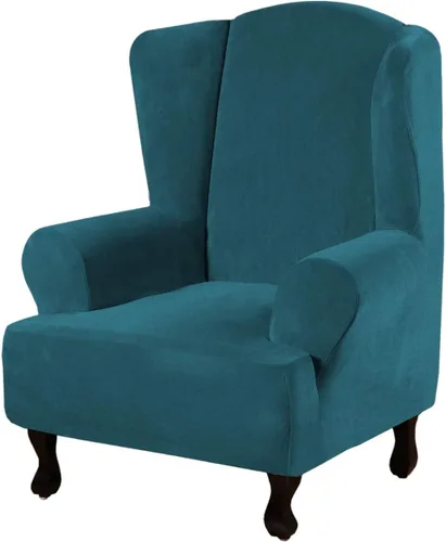 Miniatura 39 de H.VERSAILTEX Funda de terciopelo elástico para sillón, funda para sillón de 1 cojín para sala de estar, funda de muebles hecha de terciopelo grueso
