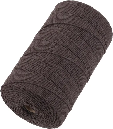 Miniatura 59 de Cuerda de macramé 4 mm x 328 yardas Natural Cuerda de algodón para macramé Cuerda de macramé colorida Cordón de algodón suave Suministros de macramé