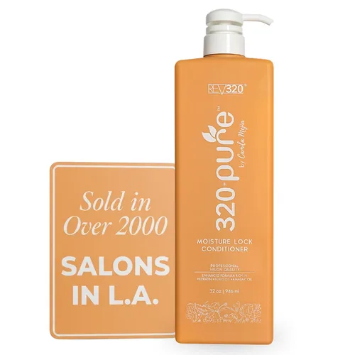 320Pure - Acondicionador de bloqueo de humedad de 32 onzas, acondicionador hidratante para el cabello para mujeres y hombres, sin sulfatos, fórmula