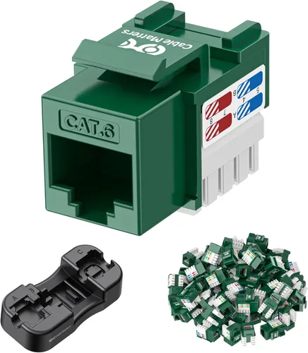 Miniatura 12 de [Con certificado UL] Paquete de 25 enchufes Keystone de presión Cable Matters Cat6 RJ45, Negro
