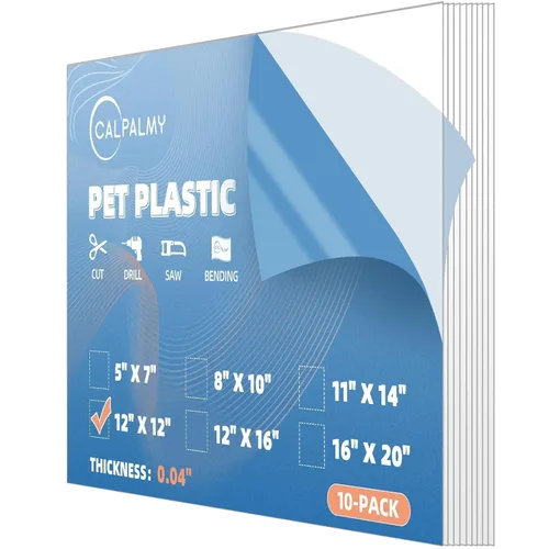 Miniatura 9 de Paquete de 10 paneles de plástico PET de 5 x 7 pulgadas / plexiglás de 0.04 pulgadas, alternativa de vidrio irrompible, ligera y asequible. Uso