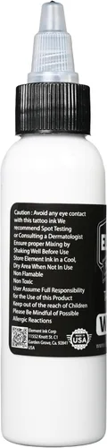 Miniatura 2 de Element Tattoo Supply Tinta de tatuaje blanca Pigmento opaco brillante de grado profesional Fórmula vegana resistente a la decoloración de flujo