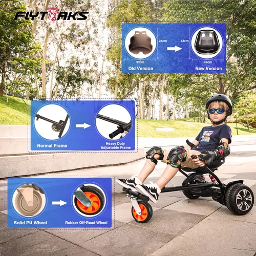 Miniatura 9 de Flytraks K2 Go Kart - Scooter autoequilibrante con absorción de impactos traseros, accesorio de asiento de scooter de equilibrio para neumáticos