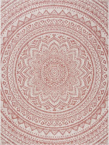 Miniatura 131 de SAFAVIEH Alfombra lavable para exteriores, colección Courtyard - Pasillo de 2.3 x 8 pies, color beige claro y marrón claro, no desprende pelusa