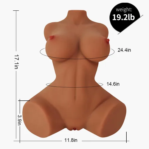 Miniatura 4 de Muñecas Sexuales Torso Masturbador Masculino con Senos Vagina y Anal, 3 en 1 Muñeca de Amor Coño de Bolsillo con Columna Vertebral Incorporada 44cm