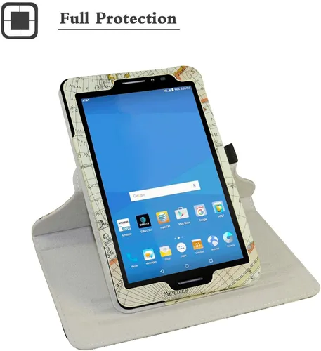Miniatura 3 de AT&T Trek 2 HD - Funda giratoria (modelo 6461A), soporte giratorio de 360 grados con bonita cubierta para tableta Android ZTE Trek 2 HD K88/ZPad 8