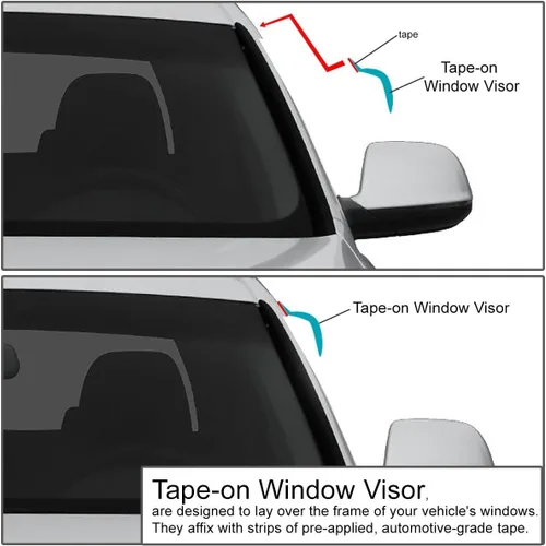 Miniatura 2 de Visor protector deflector de lluvia autoadhesivo para vidrio para Hyunday Sonata NF, 4 unidades, uno por puerta