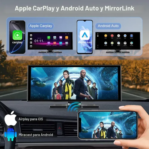 Miniatura 6 de Pantalla táctil de 60 fps totalmente laminada de 11 pulgadas, pantalla de reproducción inalámbrica Accfly para Apple Carplay y Android Auto