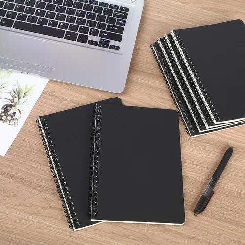 Miniatura 7 de miikoul - 60 paquetes de cuadernos en espiral A5, cuadernos con rayas negras a granel, 21 cm × 14 cm, 60 hojas/120 páginas, cuadernos de viaje