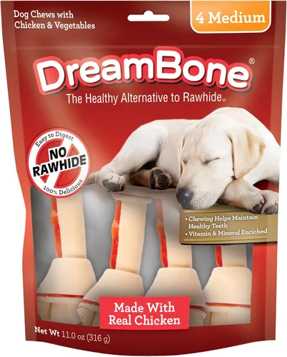 Miniatura 7 de DreamBone Grandes Masticables con Pollo Real, Masticables sin Piel para Perros, Deleita a Tu Perro con una Masticable sin Piel Cruda, 3