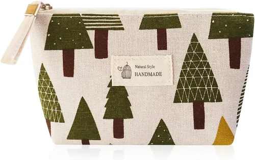 Miniatura 14 de Bolsa de maquillaje, organizador de viaje, neceser para mujer, pequeña funda de cosméticos para bolso, lindo embrague de almacenamiento de tela