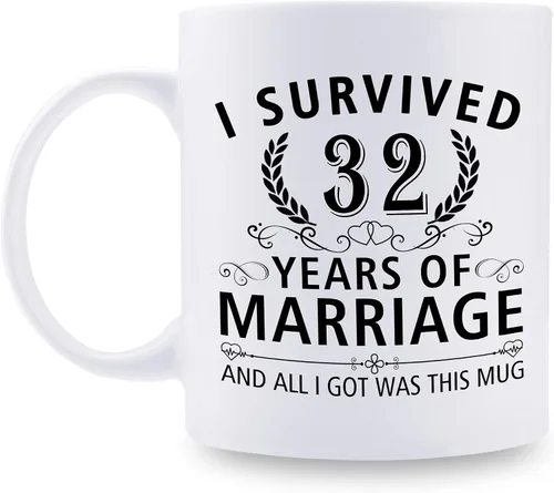 Miniatura 9 de Taza de café de 11 onzas con texto en inglés "I Survived 50 Years of Marriage and All I Got Was This Cup" para el 50 aniversario de boda y para él