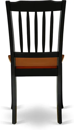 Miniatura 8 de East West Furniture DAC-BCH-W Danbury - Juego de 2 sillas de comedor de madera maciza, con respaldo de listones, color negro y cereza