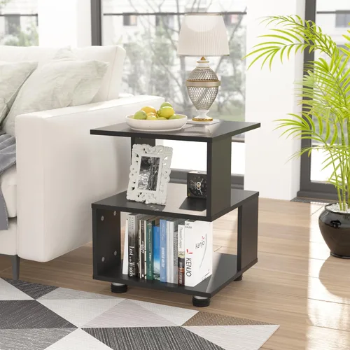 Miniatura 4 de Jerry & Maggie Magic Cube - Mesita de noche moderna para dormitorio, armario de noche individual, 1 paquete de mesita de noche de madera de mediados