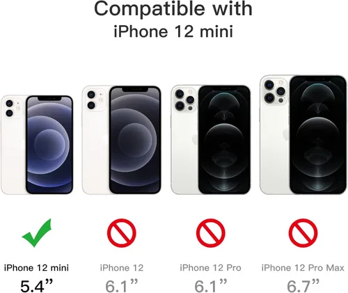 Miniatura 3 de JETech Funda 5 en 1 para iPhone 12 Mini de 5.4 pulgadas, con 2 protectores de pantalla y 2 protectores de lente de cámara, película de vidrio Negro