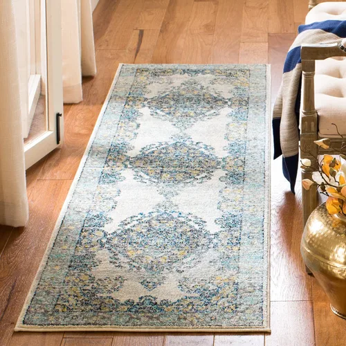 Miniatura 21 de SAFAVIEH Evoke Collection EVK250A - Alfombra de pasillo, 2 pies 2 pulgadas x 7 pies, color crema y fucsia, diseño oriental Shabby chic, no desprende
