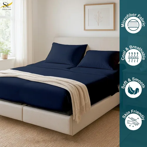 Miniatura 2 de Flex Head - Sábanas King para dormir con número de cama, juego de sábanas ultrasuaves de microfibra flexible de 4 piezas con división superior de 34