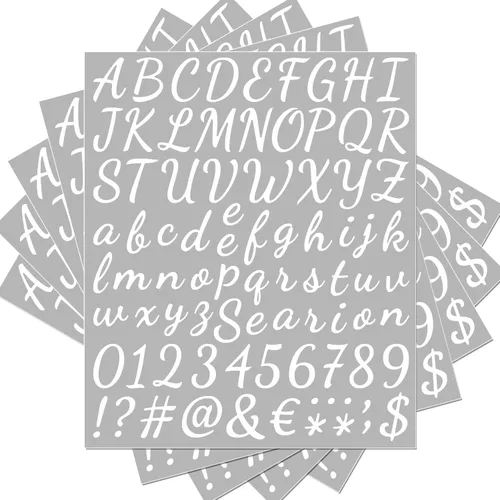 Miniatura 8 de 10 hojas de 840 piezas de vinilo negro autoadhesivas de letras del alfabeto, calcomanías de letras de números para buzón al aire libre, letras negro