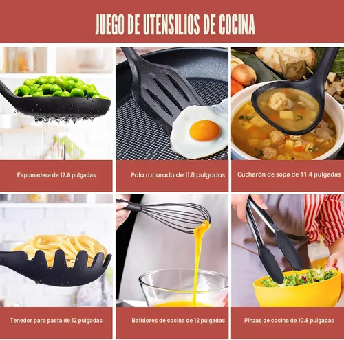 Miniatura 3 de RAXCO Juego de utensilios de cocina para cocinar, 7 utensilios de cocina, 5 utensilios de cocina, juego de 6 cuchillos, utensilios de cocina