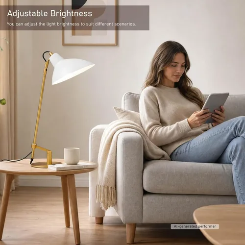 Miniatura 4 de Desk Lamp Modern Industrial 100% Metal Adjustable Table Lamp 24", Natural Light (4000K) with Dimmer, Ideal for Office Bedroom Study Room Living Room