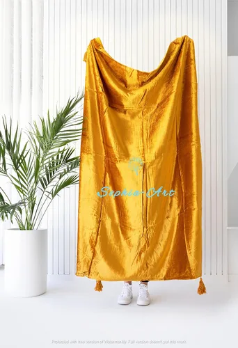 Miniatura 28 de Sophia-Art Manta de terciopelo triturado de lujo con borlas, para sofá o cama, manta suave, bohemia y cálida, acogedora, felpa ligera