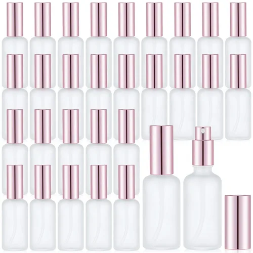Miniatura 26 de Roshtia 30 Pcs 0.33 oz/ 10 ml Beech Wood Color Glass Spray Bottle Refillable Perfume Atomizer Clear Decorative Empty Bottles with Fine Mist Sprayer