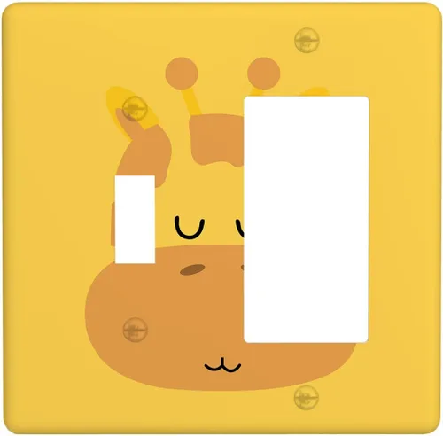 Miniatura 32 de Cubierta de interruptor de luz dúplex de elefante de dibujos animados de 1 banda, cubiertas de enchufe, placa frontal decorativa para receptáculo