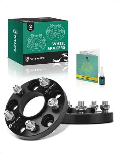 Miniatura 15 de YHTAUTO - Espaciadores de rueda hub céntrica 5x4.5 de 1 pulgada, compatibles con modelos Ford Lincoln: Explorer, Mustang, GT, Aviator, espárragos