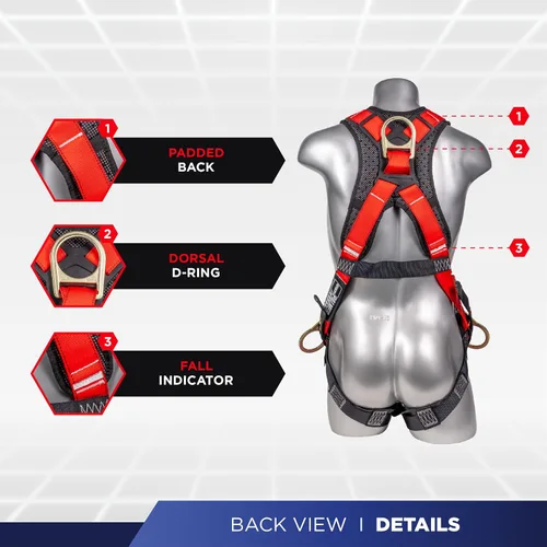 Miniatura 3 de Palmer Safety Kit de arnés de seguridad para protección contra caídas I Arnés de construcción + varios cordones + extensor de anillo en D