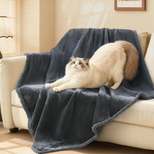 Miniatura 24 de Luciphia Manta de cama impermeable lavable, suave forro polar sherpa reversible para cachorros para perros medianos y grandes, funda protectora