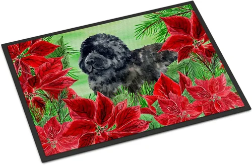 Miniatura 28 de Caroline's Treasures CK1311MAT Cavalier Spaniel Poinsettas - Felpudo de 18 x 27 pulgadas, tapete para puerta delantera, interior y exterior