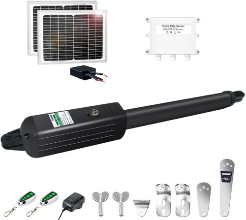 Miniatura 11 de TOPENS A8S - Abridor de puerta solar automático para puerta batiente individual resistente de hasta 18 pies, operador de puerta batiente simple