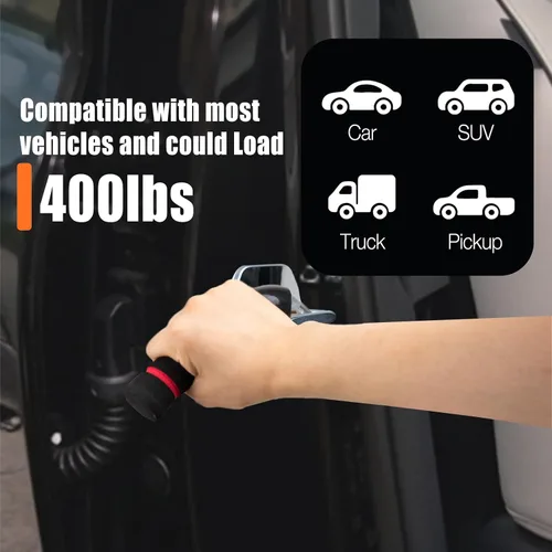 Miniatura 5 de KOUNATSURI Asa de Ayuda para Coche para Ancianos Manija de Puerta de Coche Manija Multifuncional Manija de Pestillo de Puerta de Coche para Personas