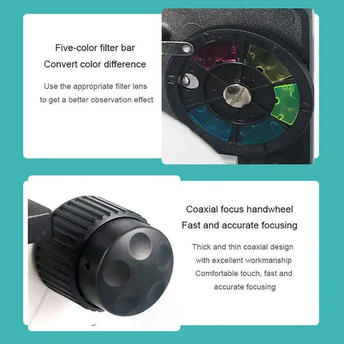 Miniatura 8 de Microscopios compuestos 6000X /10000 X /15000X / 20000X, microscopio biológico binocular, con soporte para teléfono móvil, se puede conectar a una