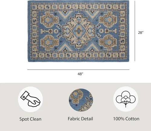 Miniatura 3 de French Connection Alfombra lavada a la piedra Estilo Halyn Ink Decoración bohemia moderna para el hogar Alfombra rectangular 100% algodón