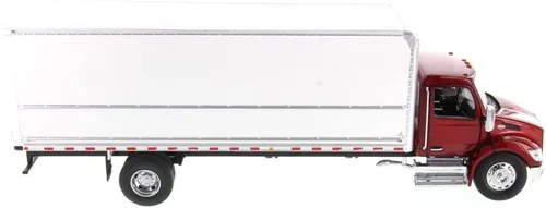 Miniatura 4 de Diecast Masters Modelo Peterbilt 536 a escala 1:32 con carrocería de camioneta de firma suprema Serie Tranport Cabina roja y cuerpo blanco