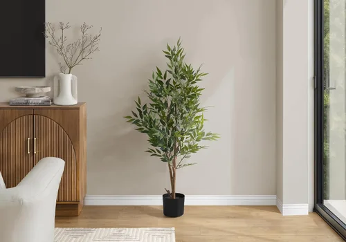 Miniatura 2 de Monarch Specialties I 9520 Planta artificial, 47 pulgadas de alto, árbol de acacia, interior, falso, falso, suelo, vegetación, maceta, seda