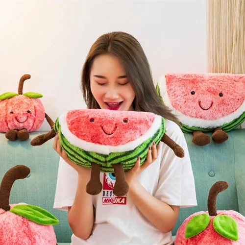 Miniatura 6 de XIYUAN Juguetes suaves de 19.6 pulgadas, serie de frutas, sandía, frutas, almohada de peluche, juguetes de cereza, lindos juguetes suaves, cojín