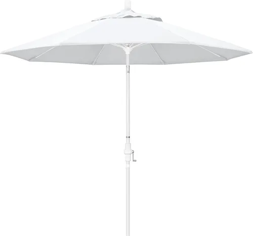 Miniatura 27 de California Umbrella paraguas de tela Olefin de 9 pies de fibra de vidrio de elevación basculante mercado de aluminio, paraguas con poste de bronce