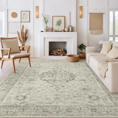 Miniatura 50 de LIVEBOX Alfombra lavable de 5 x 7 pies, para sala de estar, dormitorio, antideslizante, estilo bohemio, para interiores, para comedor, oficina