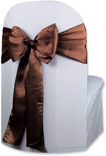Miniatura 28 de Funda de satén para silla con lazo – Elegantes fajas para bodas, banquetes, recepciones, eventos especiales, restaurantes y fiestas – 28 opciones