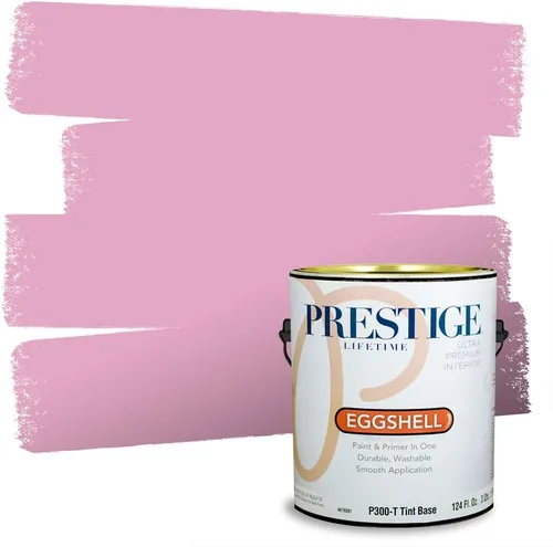 Miniatura 245 de Prestige Paints E100-T-SW6591 Pintura exterior e imprimación en uno, 1 galón, plano, combinación comparable de Sherwin Williams Amaryllis, 1 galón
