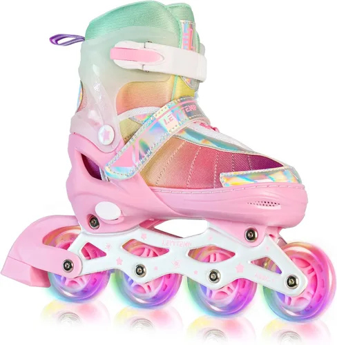 Patines en línea ajustables para niños, niñas y adultos, patines con todas las ruedas que se iluminan para exteriores, para principiantes, jóvenes y