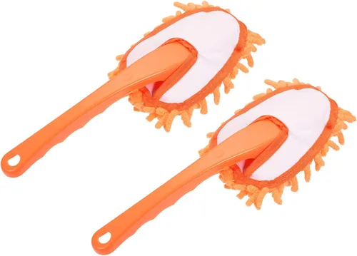 MECCANIXITY Cepillo de limpieza lavable de chenilla de microfibra para computadora, teclado, ventana, muebles, hogar, cocina, oficina, naranja,