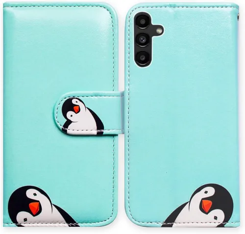 Miniatura 26 de Bcov Funda para Galaxy A13 5G, bonita funda de piel con tapa para teléfono con ranura para tarjetas, soporte para Samsung Galaxy A13 5G 2021 Linda