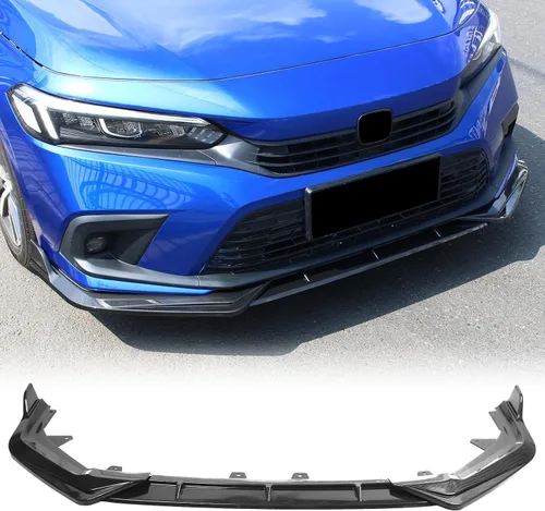 Miniatura 11 de FREEMOTOR802 Divisor de Labio de Parachoques Delantero Compatible con Honda Civic 11ª Generación Sedán Hatchback 2022-2024, PP Negro Brillante 3