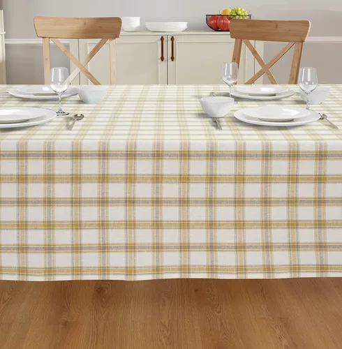 Miniatura 3 de Mantel de mesa rectangular - Cubierta de mesa - Algodón con costura mitrada - Fundas de mesa a cuadros para cocina, comedor, bodas, decoraciones